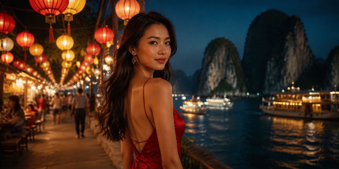 Cá cược thể thao buổi tối tại chợ đêm vịnh Hạ Long Việt Nam